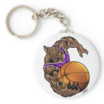 Wildcats Bobcats Basketball Purple, White Stripe keychains
