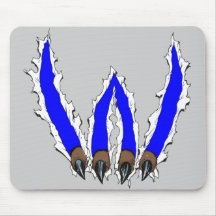 Wildcats Claw Ripping Through Design - Blue Mouse Pad