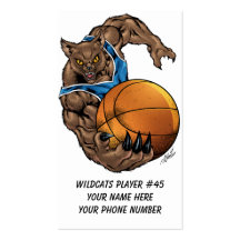 Wildcats or BobCats Basketball Player by Al Rio Business Cards