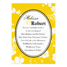 Wildflowers in Golden Yellow Custom Invitations