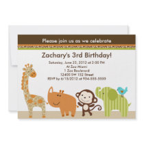 Wildlife Animals Jungle Birthday Invitation