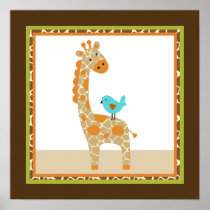 Wildlife Giraffe Wall Art Poster