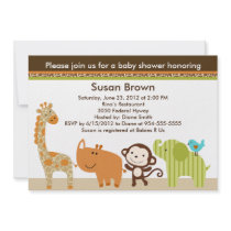 Wildlife Jungle Animals Baby Shower Invitation