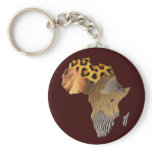 Wildlife Map of AFRICA Keychain