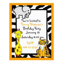Wildlife Safari Birthday Invitation