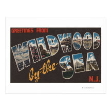 Wildwood-par-le-Mer, New Jersey 3 Cartes Postales
