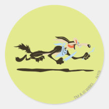 Wile E. Coyote Chasing dinner Stickers