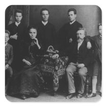 Wilhelm Liebknecht and his family Square Sticker