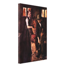 Wilhelm Maria Hubertus Leibl - In the kitchen Gallery Wrapped Canvas