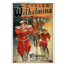 Wilhelmina Cycles Victorian Bicycle Advertising Greeting Card