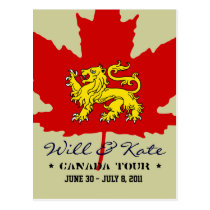 Will and Kate CANADA Tour Postcard postcards