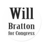 Will Bratton for Congress Round Stickers