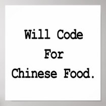 will code for chinese food posters