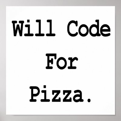 will code for pizza print by geekme
