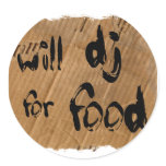 Will DJ For Food - Disc Jockey Tramp Starving stickers