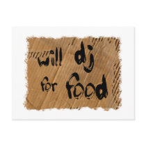 Will DJ For Food Post Cards