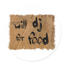 Will DJ For Food Sticker
