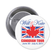 WILL & KATE CANADIAN TOUR PINBACK BUTTONS