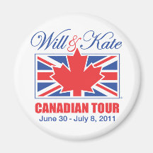 WILL & KATE CANADIAN TOUR REFRIGERATOR MAGNETS