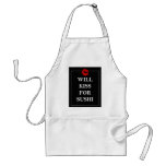 Will Kiss for Sushi Gift Ideas Unique Art Print Apron