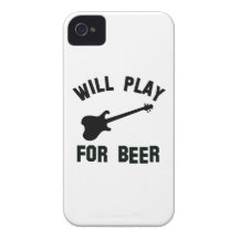 Will play the electric guitar for beer designs iPhone 4 cases