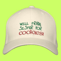 Will Trade Sister for Cookies! Embroidered Hat embroidered hats