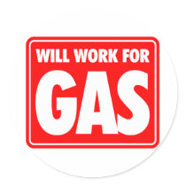 Will Work For Gas Sticker