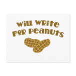 Will Write for Peanuts postcards