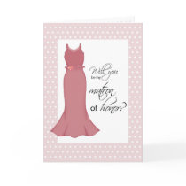Will You Be Matron of Honour, Pink, Polka Dots Card