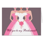 Will you be my Bridesmaid? Bridal Party (pink) Greeting Cards