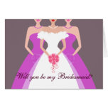 Will you be my Bridesmaid? Bridal Party (purple) Card