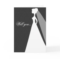 Will you be my bridesmaid card (charcoal)