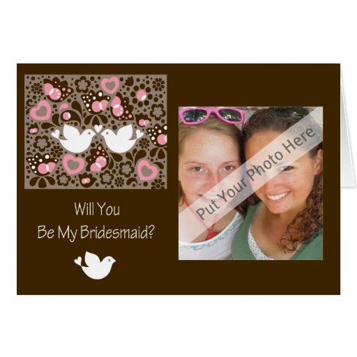 Will You Be My Bridesmaid Card Love Birds