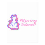 Will You Be My Bridesmaid (Dress) Postcard