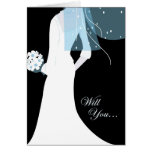 will you be my bridesmaid? : elegant bride greeting card