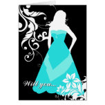 will you be my bridesmaid? : flowered silhouette : greeting cards