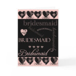 Will You Be My Bridesmaid Pink and Black