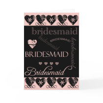 Will You Be My Bridesmaid Pink and Black