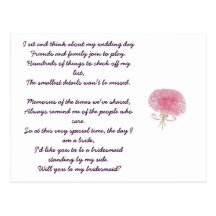 Will you be my bridesmaid? post card