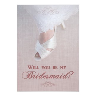 Will You Be My Bridesmaid? Pretty in Pink! 5" X 7" Bridal Party Invitation Card