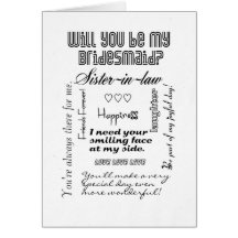 Will You Be My Bridesmaid, Sister-in-Law Card