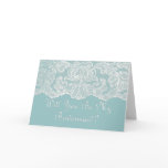 will you be my bridesmaid? teal cards