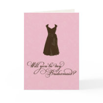 "Will you be my Bridesmaid?" YOUR Colour & Pink Greeting Card