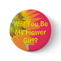 Will you be my flower girl? pinback button