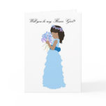 Will you be my Flower Girl Pink and Blue Card
