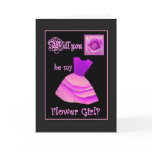 Will You Be My Flower Girl? Purple Dress and Rose cards