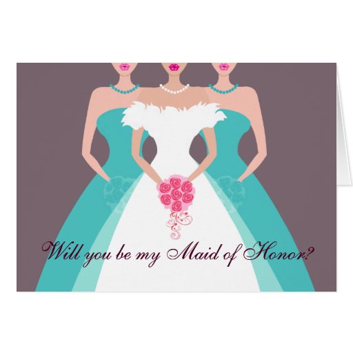 Will you be my Maid of Honour? Bridal Party (pool) Card
