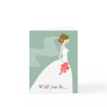 Will You Be My Maid of Honour? Green Brown Card
