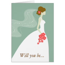 Will You Be My Maid of Honour? Green Brown Card