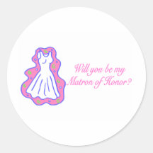 Will You Be My Matron Of Honour (Dress) Sticker